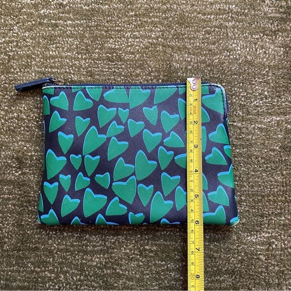 Anthropologie Green and Black Geometric Cosmetic Bag - Picture 5 of 6